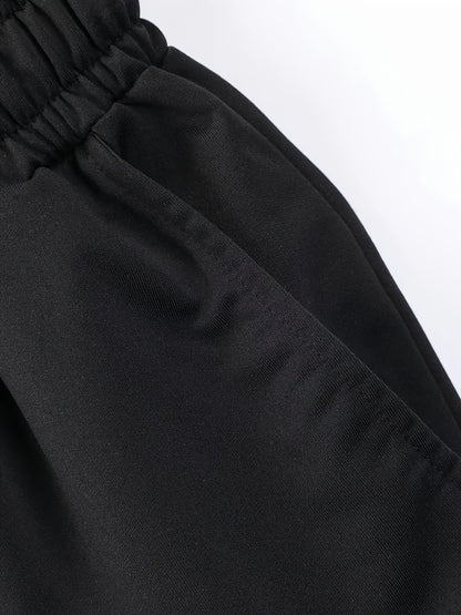 Men's Casual Shorts with "I Love My Girlfriend" Letter Print - Elastic Drawstring Waistband, Regular Fit, Machine Washable Black Summer Shorts for Casual Attire, Smooth Texture Fabric, Leisure Wear, Relaxed Fit, Breathable Ma
