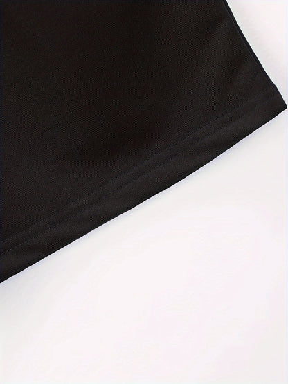Men's Casual Shorts with "I Love My Girlfriend" Letter Print - Elastic Drawstring Waistband, Regular Fit, Machine Washable Black Summer Shorts for Casual Attire, Smooth Texture Fabric, Leisure Wear, Relaxed Fit, Breathable Ma