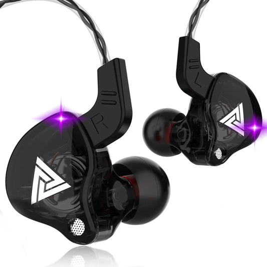 Original qkz ak6 no ouvido fone de ouvido 6 unidade driver dinâmico fone com microfone estéreo esportes alta fidelidade subwoofer fone monitor fones