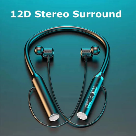 Fones de ouvido sem fio bluetooth neckband fones de ouvido estéreo jogos esportes halter à prova dwaterproof água magnético com display led